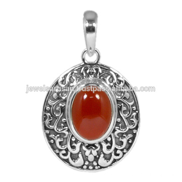 Red Onyx Gemstone 925 Sterling Silver Pendant